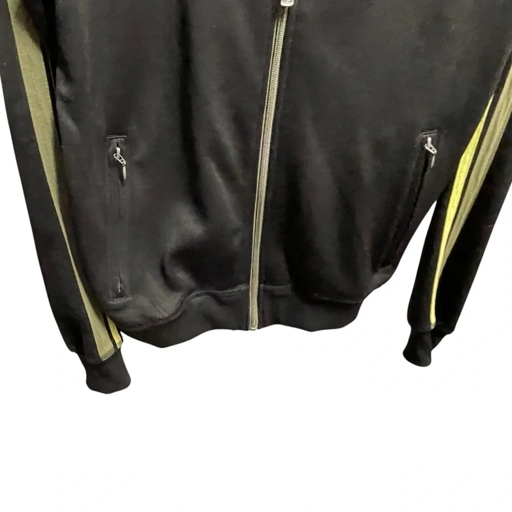 🖤NWOT Ben Sherman Black Jacket with Olive/Lime sleeve Stripes. Size 3